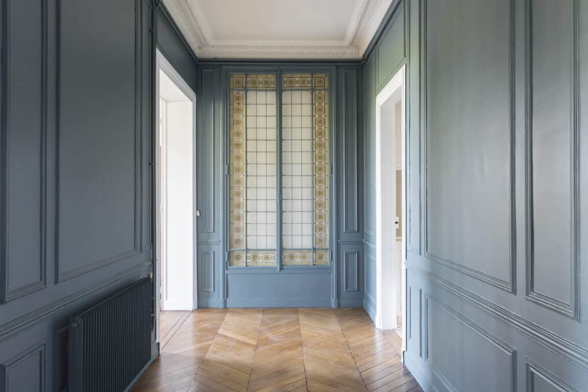 PEINTURE FARROW & BALL ET PARQUET POINT DE HONGRIE