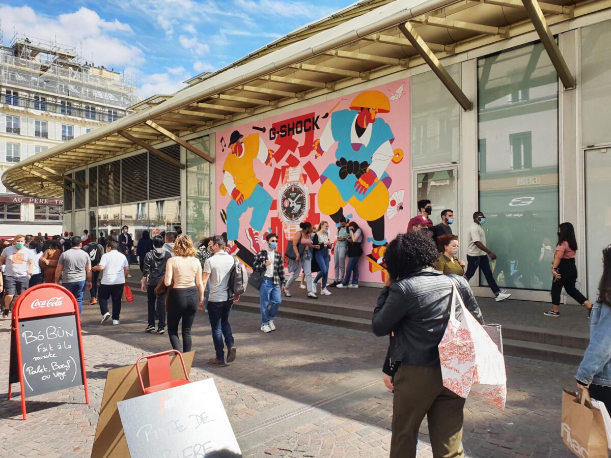 Palm a réalisé une fresque de 40m² pour G-SHOCK à Châtelet les Halles