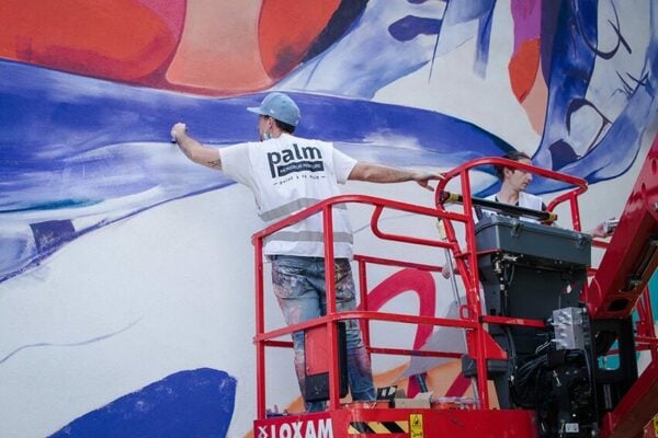 Palm a réalisé une fresque de 150m² sur la façade d'un immeuble avec Seine Saint Denis Habitat en hommage à Malala