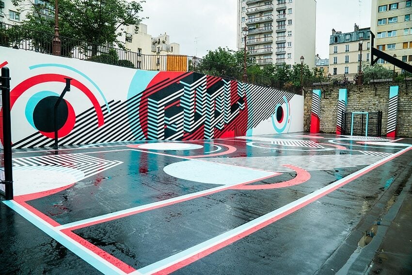 Palm a réalisé une fresque dans le square Serpollet dans le 18e pour Tiktok