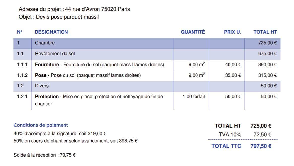 Prix pose parquet massif par les artisans Monsieur Peinture