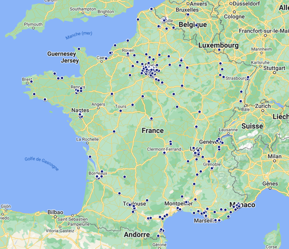 Carte des chantiers Cromology