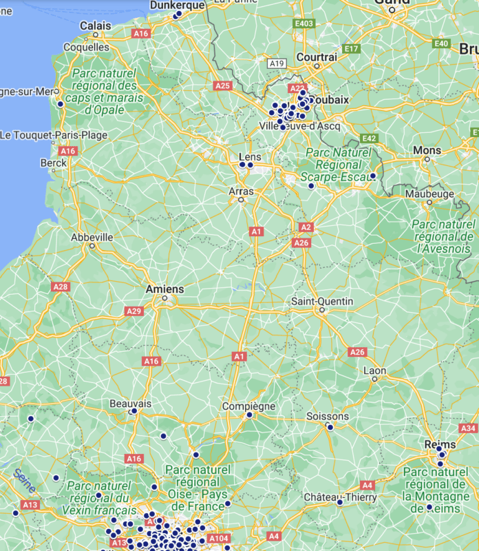 Carte entreprise de rénovation à Lille