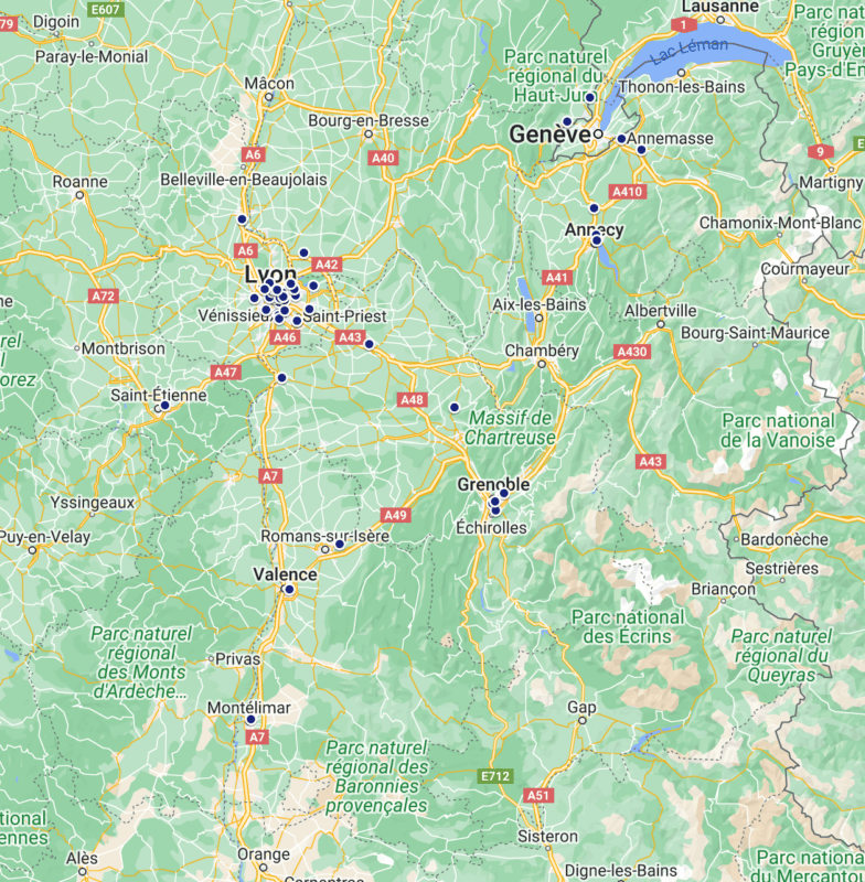 Carte entreprise de rénovation à Lyon