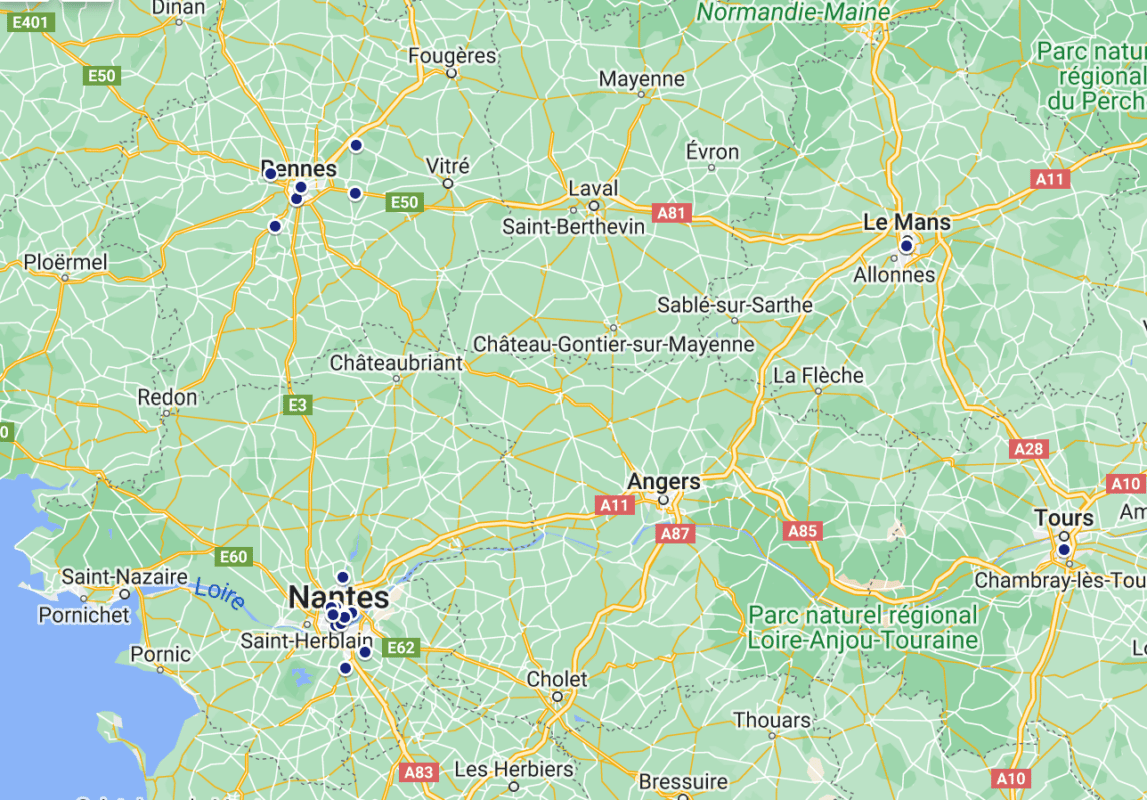 Carte entreprise de rénovation à Nantes