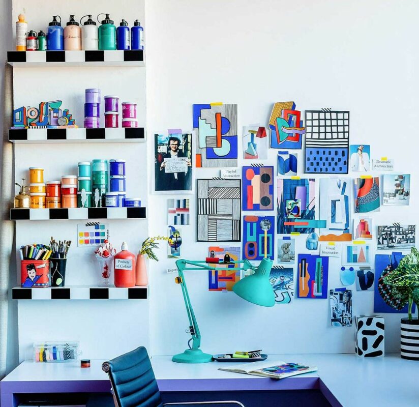 studio de Camille Walala - motifs et couleur