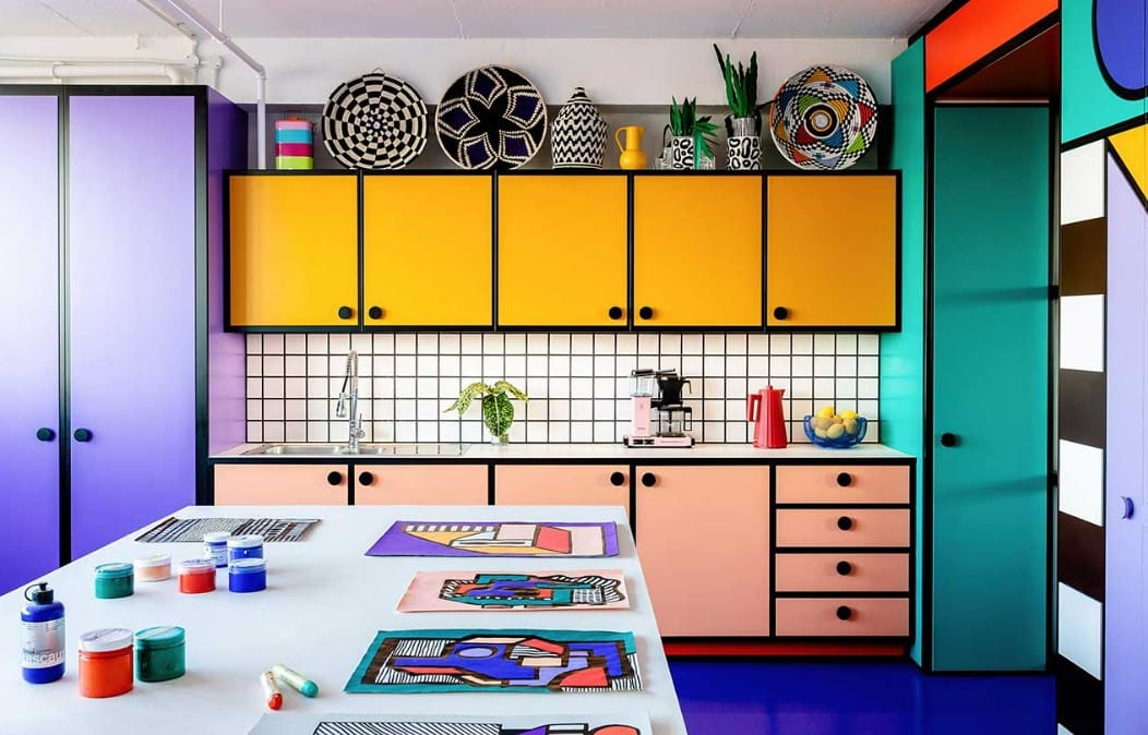 studio de Camille Walala - motifs et couleur