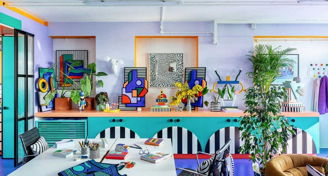 studio de Camille Walala - motifs et couleur