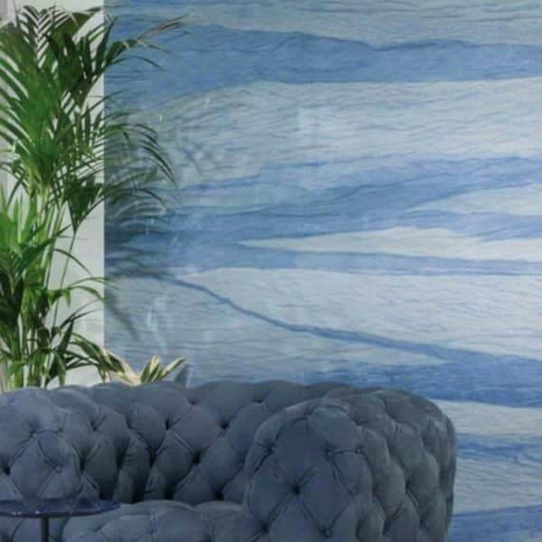 Marbre bleu macauba dans salon