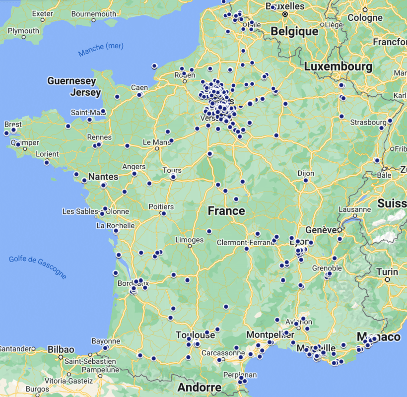 Carte des chantiers - 2023