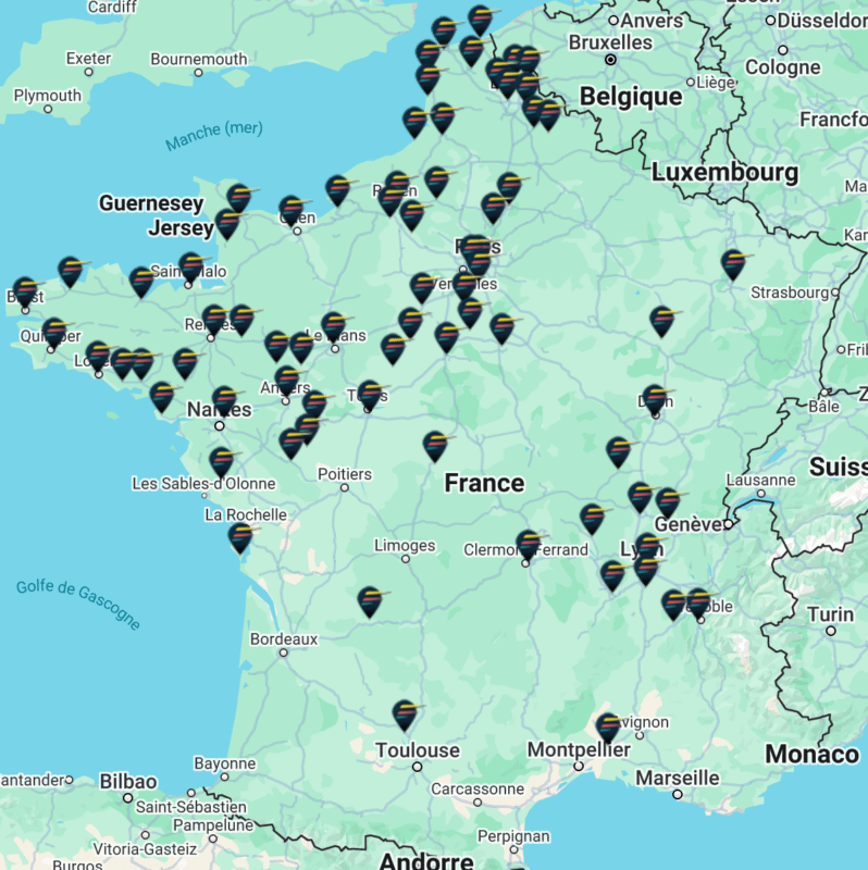 Carte des agences - Théodore maison de Peinture en France