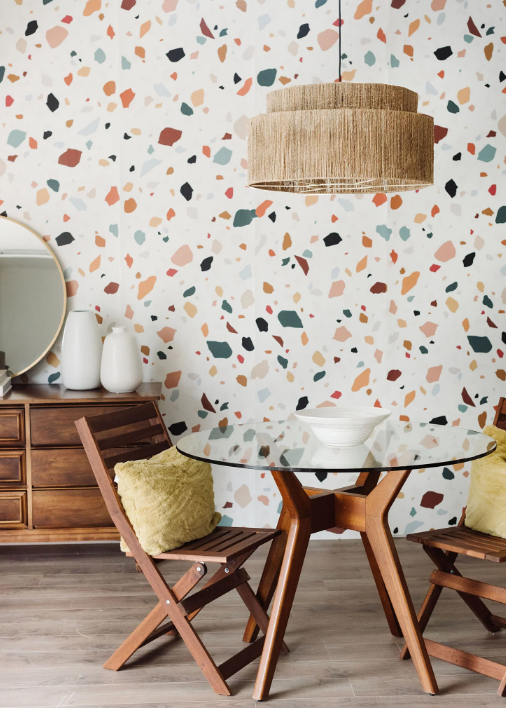 Tendance papier peint - effet terrazzo